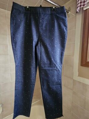 Hailey Lyn Size XL Navy Sparkle Denim Pants from TSC